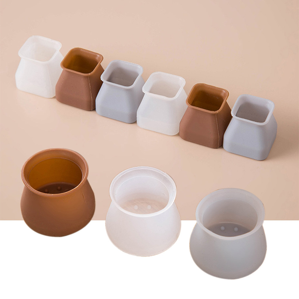 16 Buah/Lot Pelindung Kaki Meja Kursi Silikon Kaki Furnitur Kaki Kursi Bulat/Persegi Ditutupi dengan