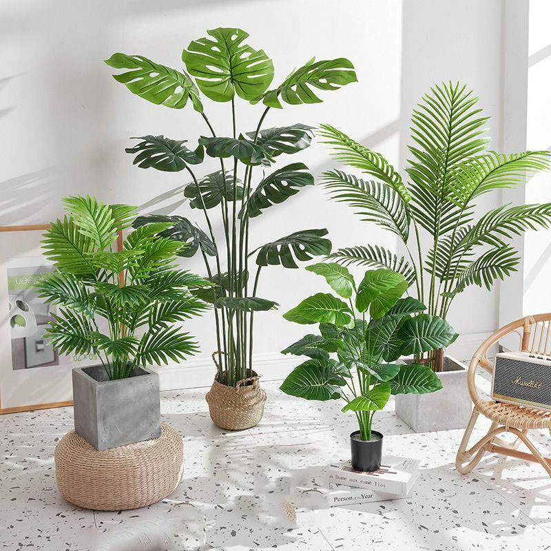 Pohon Palem Buatan Besar Tanaman Tropis Pot Penyu Daun Belakang Bonsai Pesta Pernikahan Dekorasi Tam