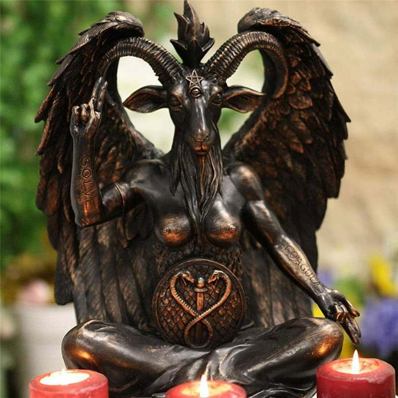 Patung Baphomet Figur Setan Ornamen Kerajinan Resin Elemen Religius Patung Boneka Hadiah Aksesori De