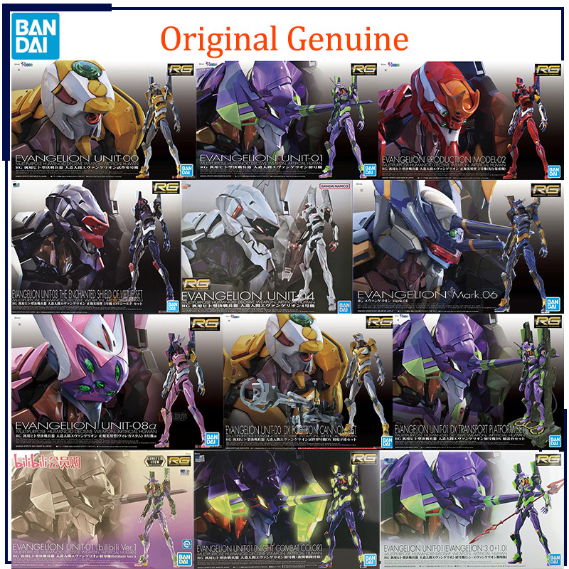 Asli Asli RG EVANGELION UNIT-00 -01 -02 -03 -04 -06 -08 Bandai Anime Model Mainan Action Figure Hadi