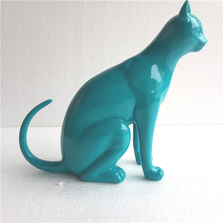Patung Kucing Beruntung Abstrak Resin Nordic Dekorasi Rumah Kerajinan Patung Hewan Resin, Patung Mod
