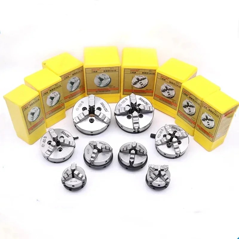 Sanou K01 50 K01-63/80 K02-50 K02-63/80 Bubut Chuck Tiga/Empat Rahang, M14 * 1 Benang atau Flange un