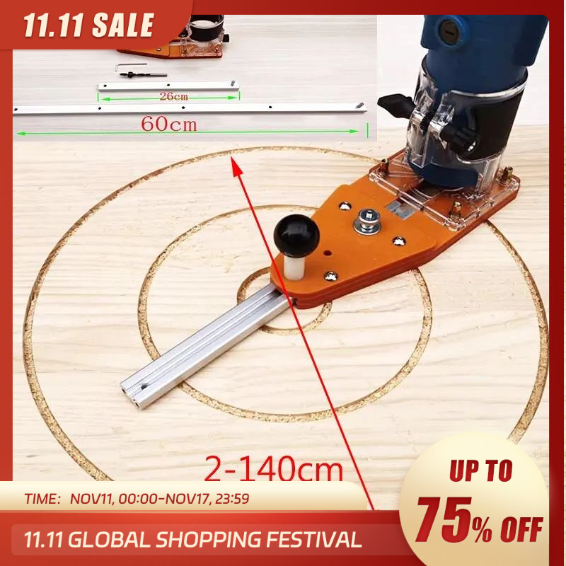 Jig Pemotong Lingkaran untuk Makita Pemangkas Tangan Elektrik Router Kayu Mesin Pemangkas Slot Lingk