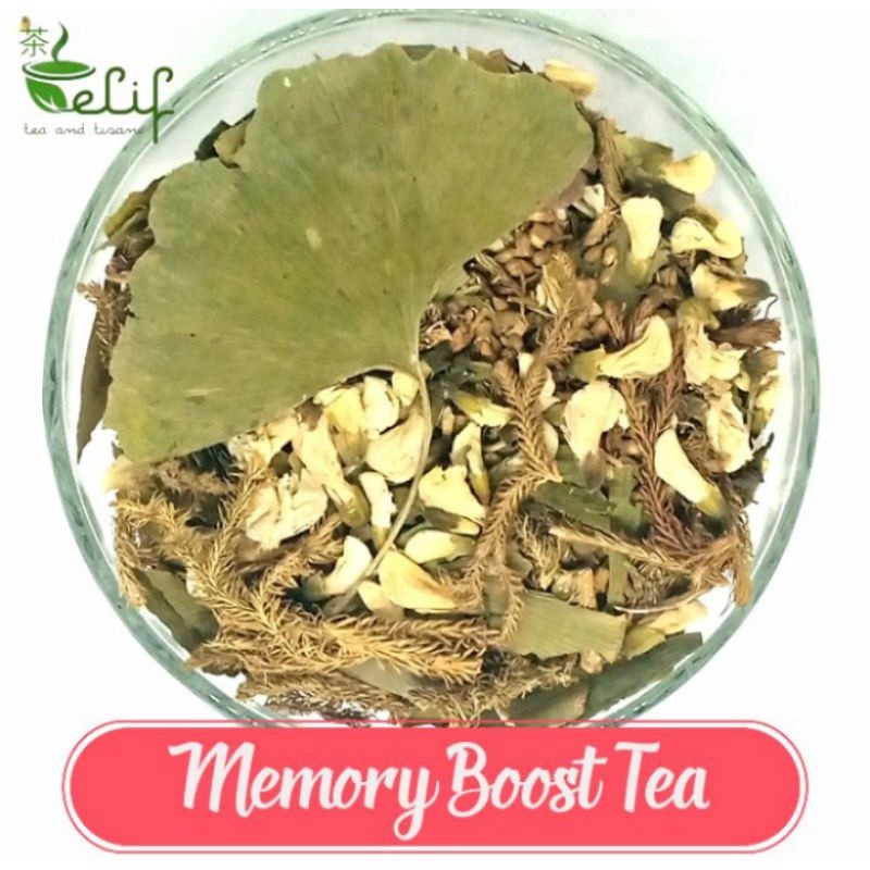 

ELIF TEA Memory Boost Tea : Ginkgo Biloba Leaf, Huperzine A, Sage, Rosemary [PREMIUM]