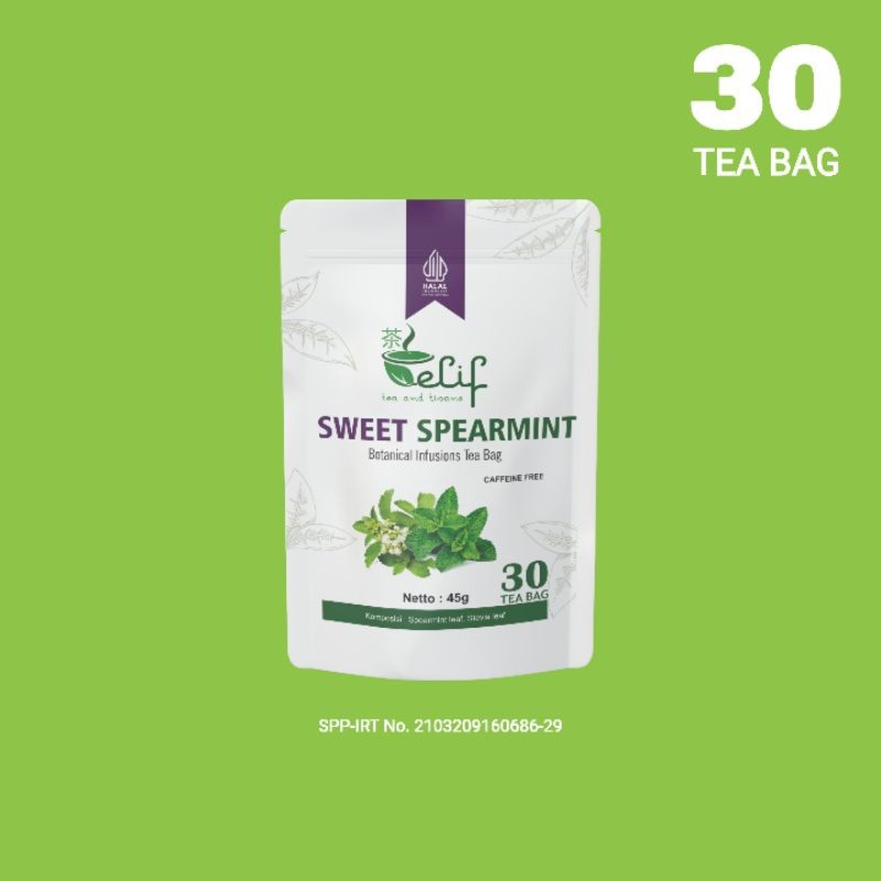 

ELIF TEA AND TISANE Sweet Spearmint Tea Teh Spearmint & Daun Stevia 30 Tea Bag [PREMIUM]