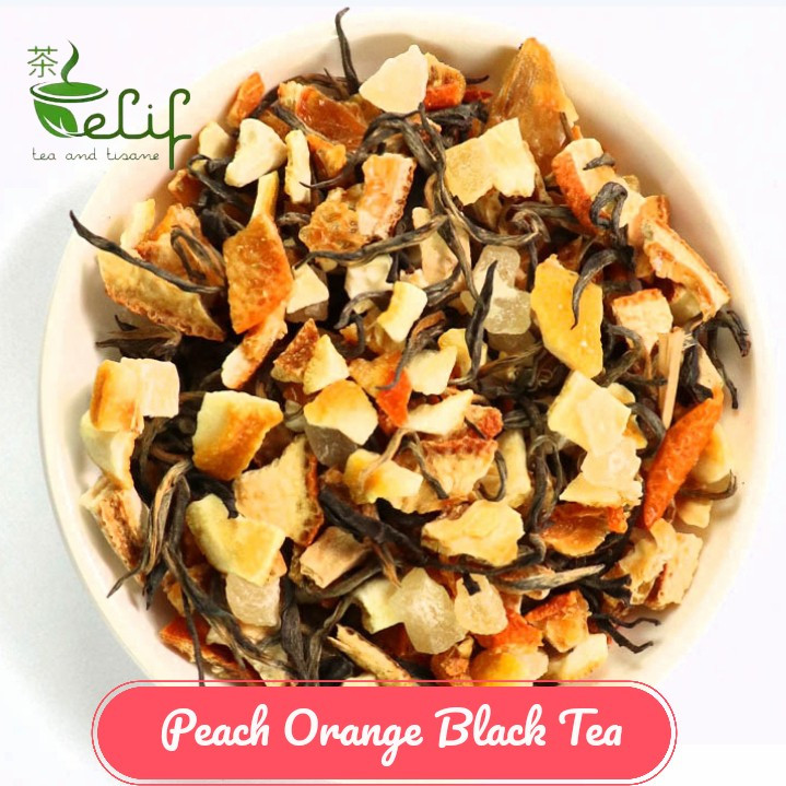 

ELIF TEA Big Pack Peach Orange Black Tea : White Peach Fruit, Orange Fruit and Black Tea [PREMIUM]