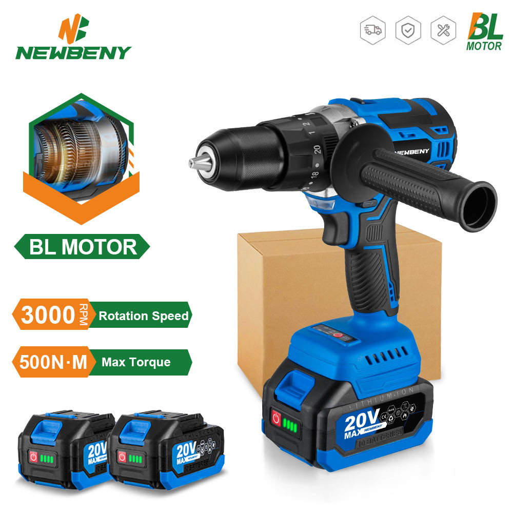 Obeng Listrik Multifungsi Genggam Efisien Tanpa Kabel Bor Listrik Tanpa Sikat Torsi 13Mm 20 ​​+ 3 un