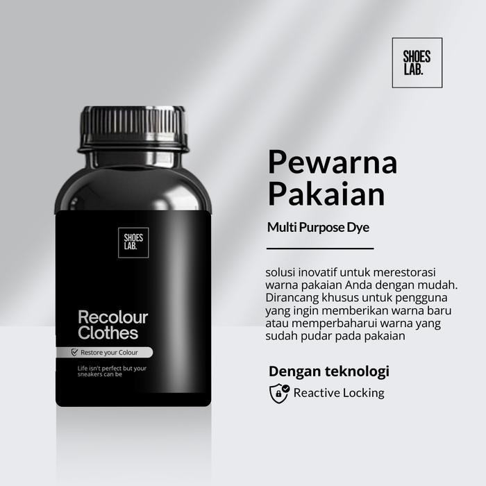 SHOESLAB - Pewarna Pakaian Wantex 150gr Permanen Hitam Kain Cotton, Chino, Denim, Hoodie *