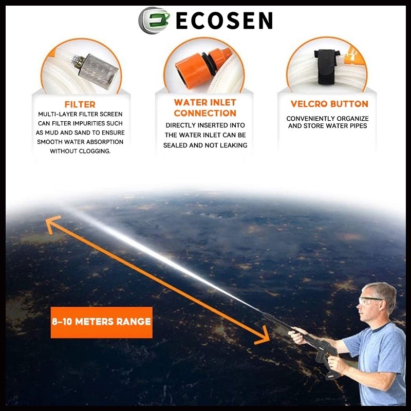 ECOSEN ALAT CUCI MOBIL CUCI MOBIL ALAT CUCI MOTOR POWER SPAYER ALAT PORTABLE NIRKABEL