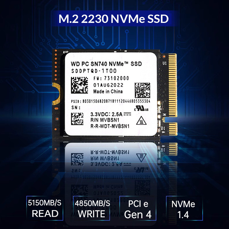 Western Digital WD SN740 2TB 1TB M.2 2230 NVMe PCIe Gen 4.0x4 SSD Drives for Steam Deck Laptop Table
