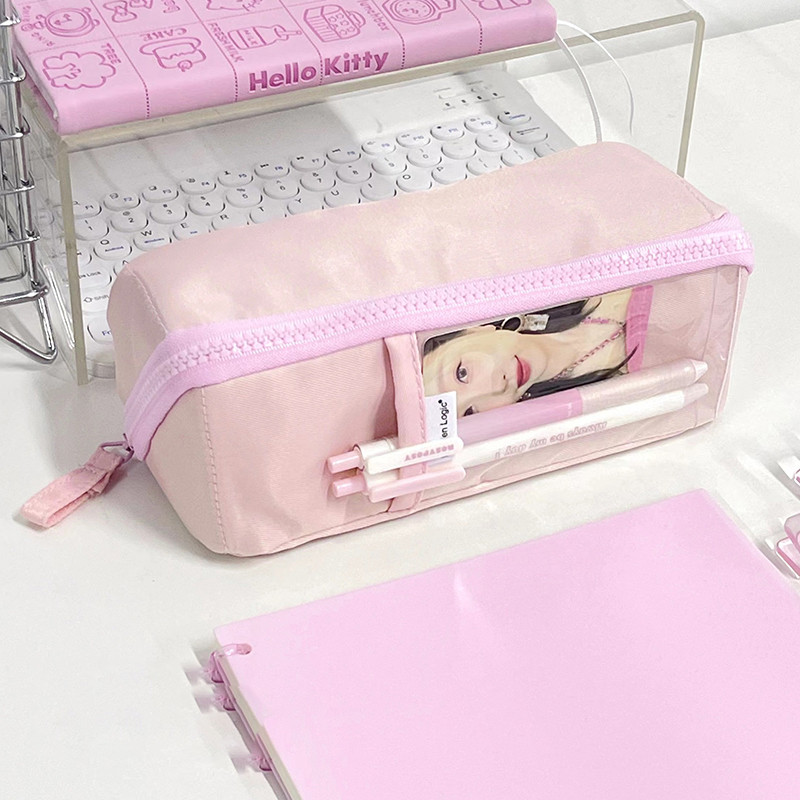 Large Capacity Pencil Bag Aesthetic School Big Pouch Girl Cute Stationery Holder Bag Children Pen Ca