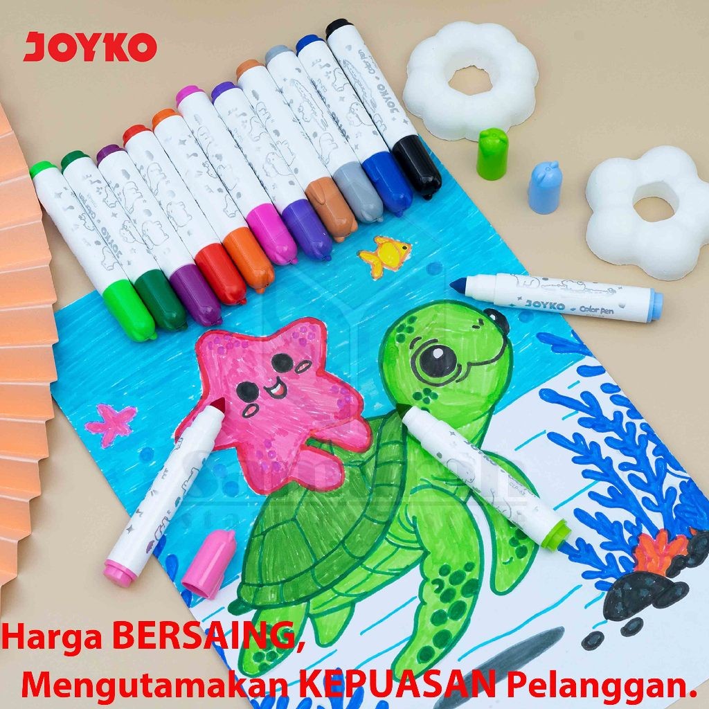 

Color Pen Joyko CLP 63 24 Washable / Spidol 24 Warna CLP-63 Tulis Bisa Cuci / Pena berwarna