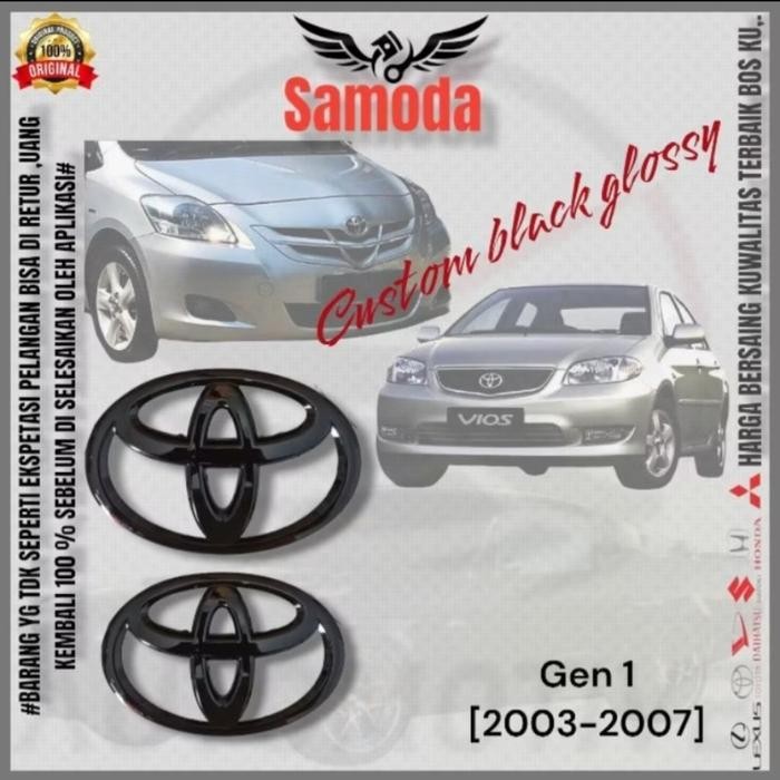 Emblem Logo Toyota Vios Custom Black Glossy-Doff/Logo Toyota Vios Set Komplite Depan Dan