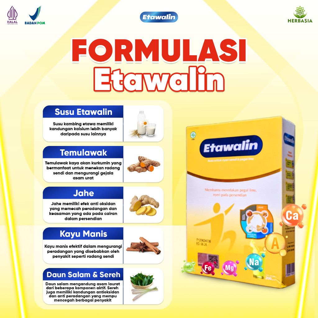 

Etawalin Susu Kambing Tinggi Kalsium ektif Atasi Asam Urat Dan Nyeri Sendi 200gr