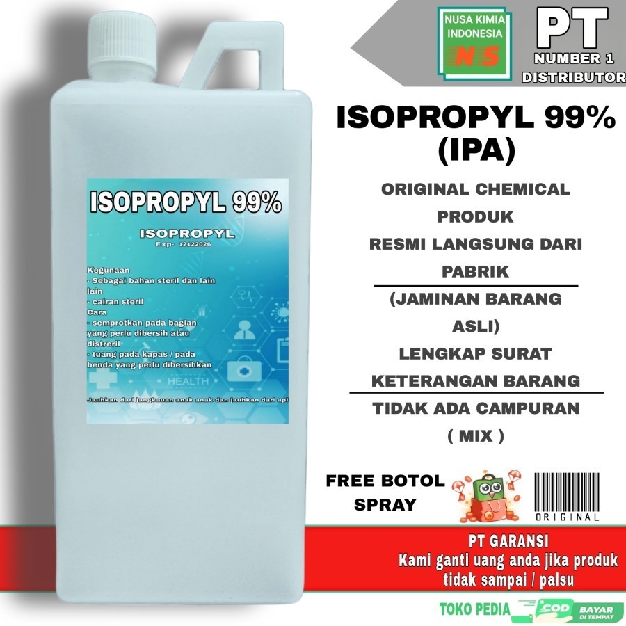 ALKOHOL ISOPROPYL 99% 1 LITER / ISOPROPYL / ISOPROPIL
