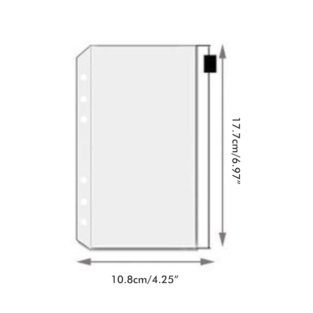 

A6 Binder Pockets Transparent Pvc 6-Hole Binder Pockets Zip Folder Plastic Money Budget Envelopes