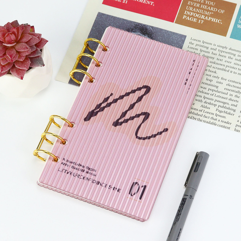

A6 Frosting Thick Line Acrylic Loose Leaf Binder Cover Diy Account Book Journal Planner Office