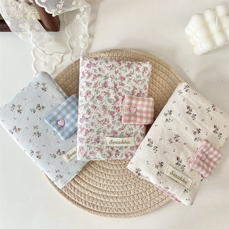 

Cute Simplicity Scrapbook Notebook Cover Aesthetic Floral Print Journaling Dairy Binder Portable