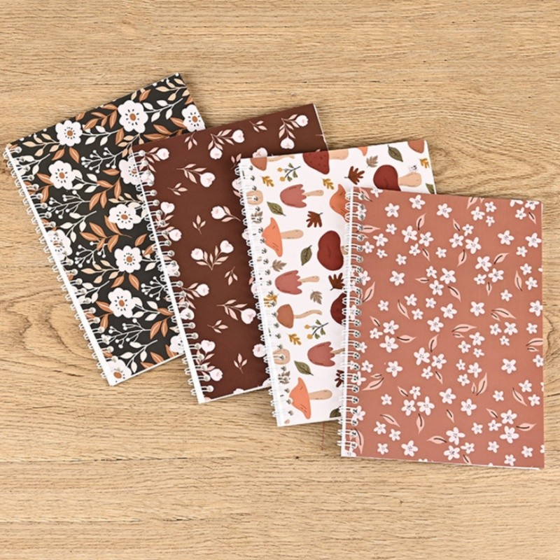 

New Vintage Maillard Sticker Book Cute Flower Decoration Cover A5 Blank Double-Side Release Paper