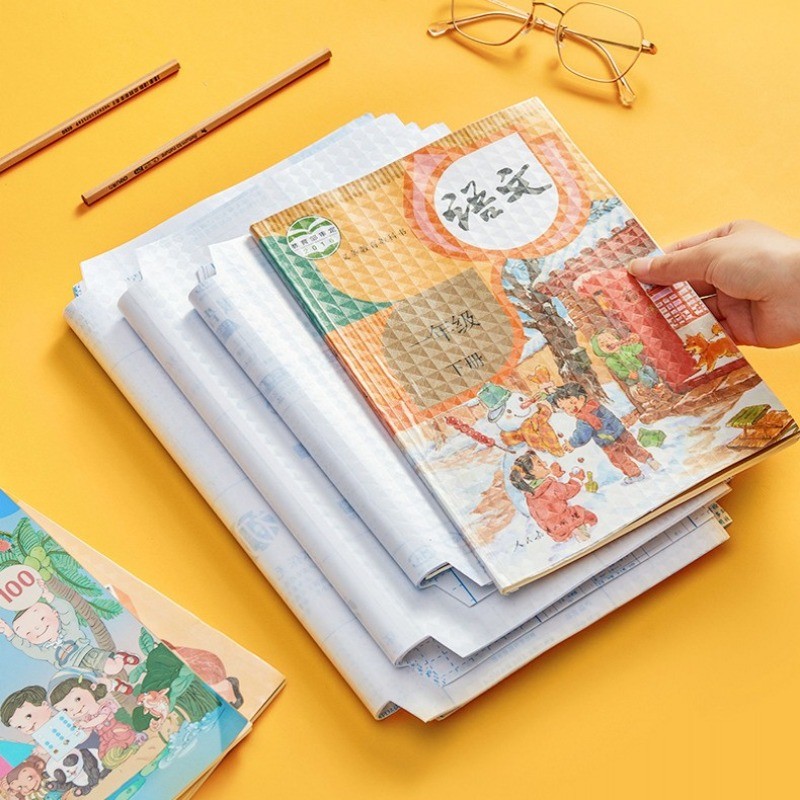 

10 Sheets A4 Transparent Self-Adhesive Book Wrap Protective Cover S/M/L Waterproof Film Diamond