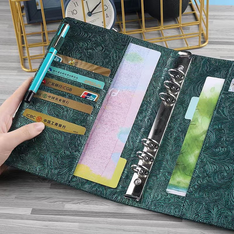 

A6 Notebook Cover Metal Color 6 Ring Binder Pu Clip-On Notebook Leather Loose Leaf Notebooks Planner