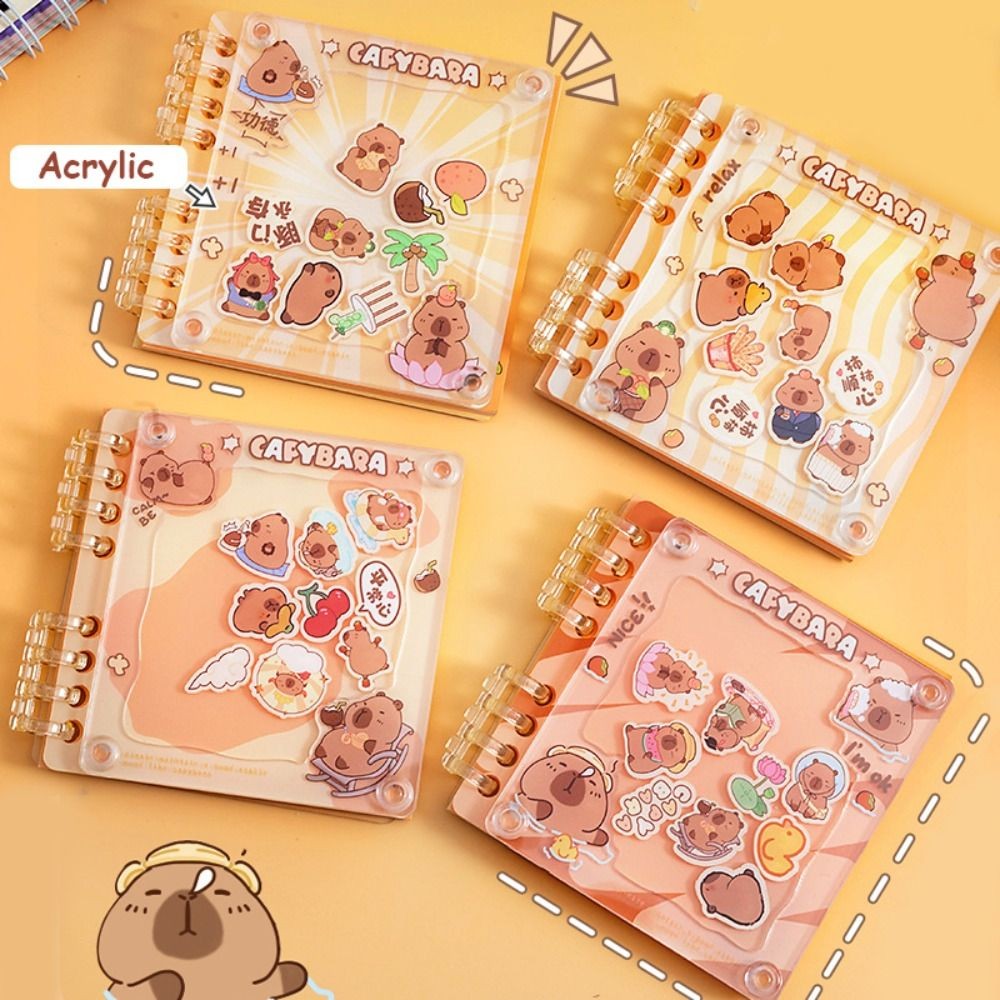 

Portable Acrylic Shaking Capybara Book Hand Ledger Memorandum Capibara Pocket Book Notepads Random