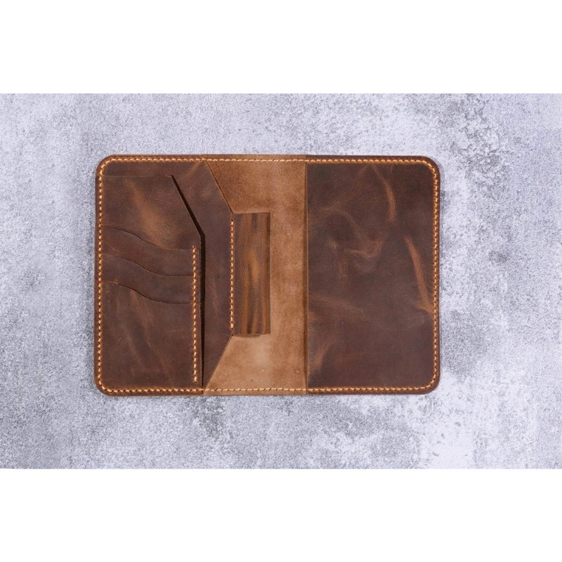 

Personalized Rustic Leather Cover Case For Pocket Size 3.5 X 5.5 Field Notes Notebook , Moleskine