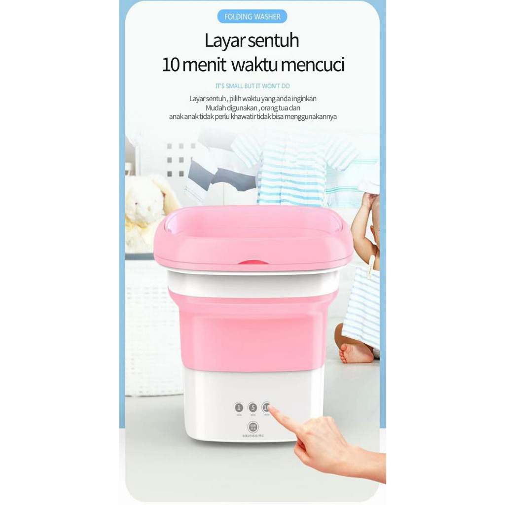 Mesin Cuci Mini Portable Mesin Cuci Lipat Mini Folding Washing Machine Mesin Cuci Kecil KAPASITAS