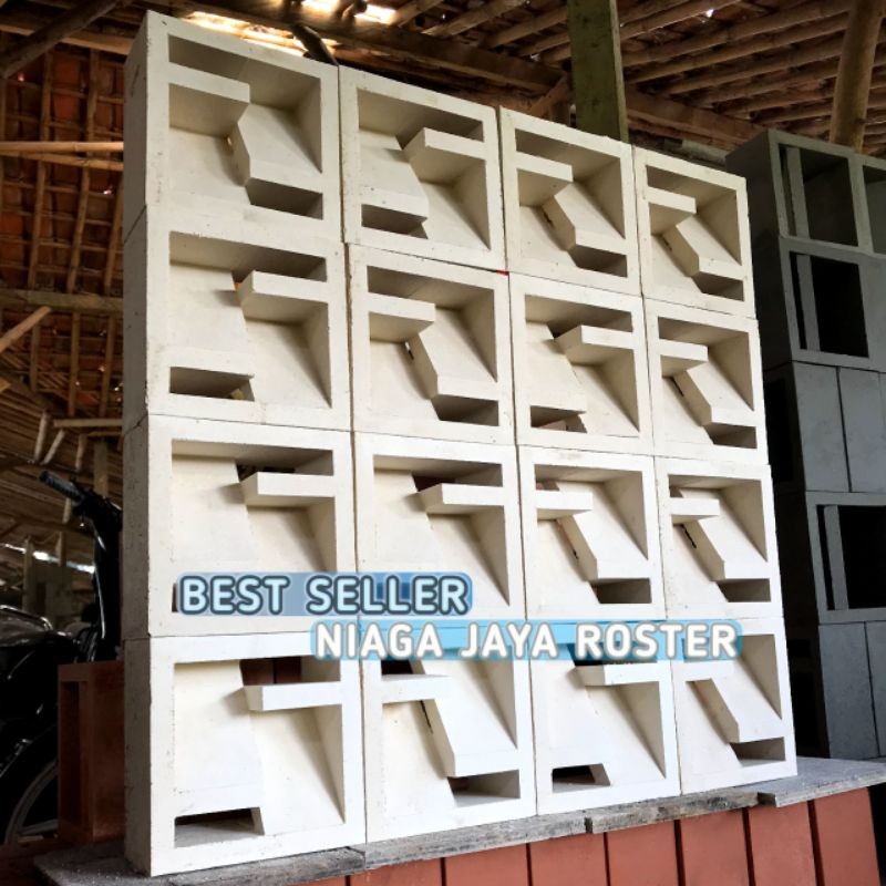 Bararoomkey_ Roster Beton, Loster Beton 2 Sisi, Roster Putih, Lubang Angin, Loster Putih, Roster