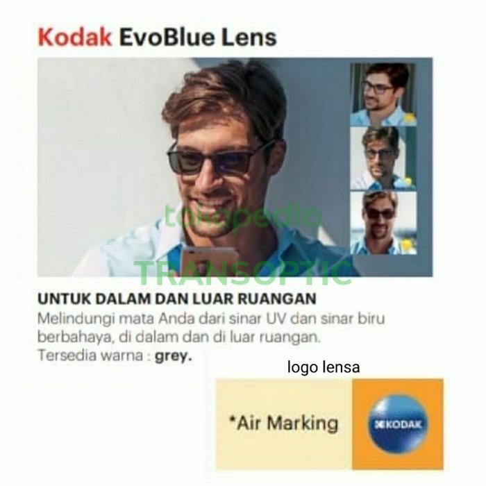 Lensa Kacamata Kodak Lens Fsv 1.56 Asp Evoblue Gray