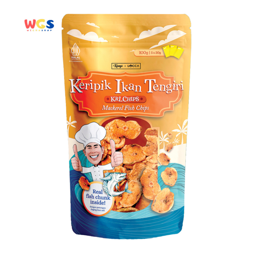 

READYY! Kuangs Locca KRL Chips Keripik Ikan Tenggiri Real Fish Chunk 100g