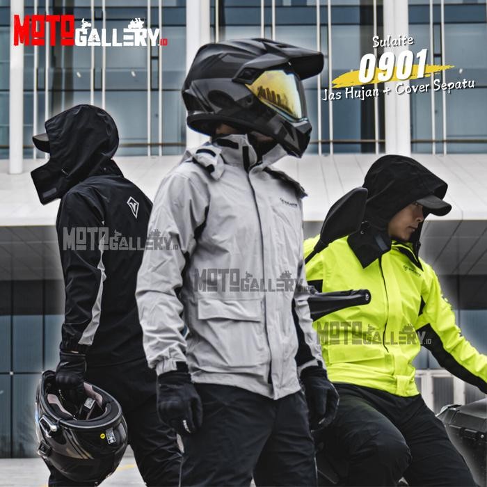 Terlaris Sulaite Jas Hujan Motor Set Double Furing Waterproof 4 Musim Premium Jaket Poliester Lv4