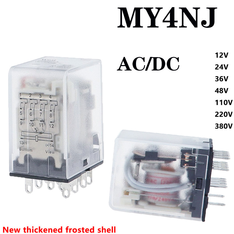 NEW 1PCS LED MY4 General Purpose Relay 4pdt,14pins relais AC/DC 12V 24V 36V 48V 110V 220V 380V MY4NJ