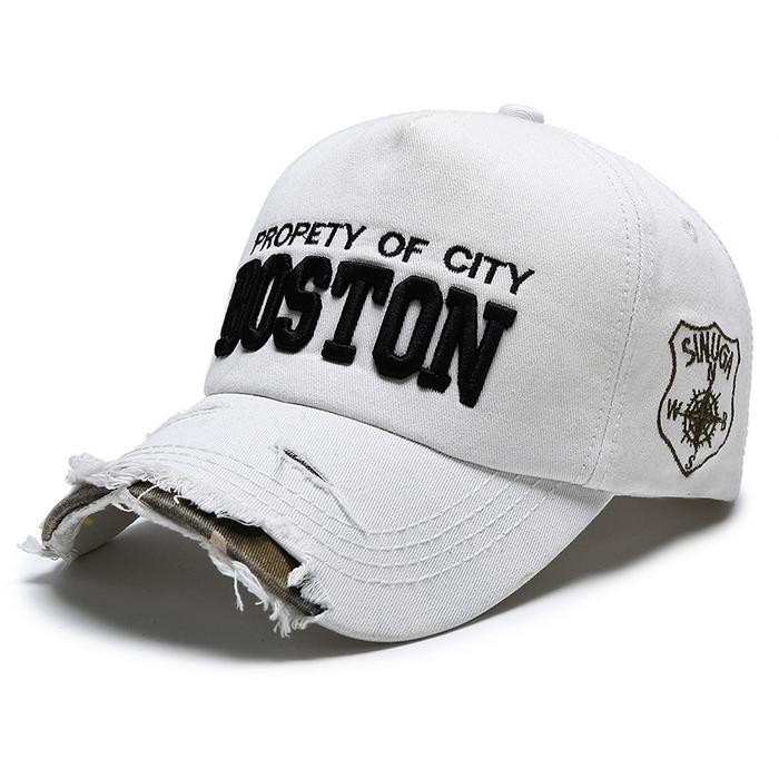 Sale Terbatas Axeline - Topi Baseball Boston Robek Pria Wanita Unisex