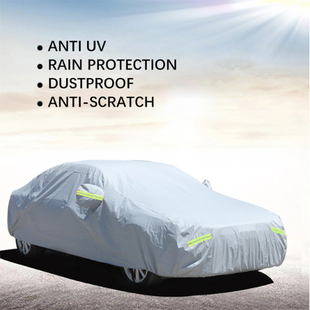 

Penutup Mobil Universal Tahan Air Hatchback Sedan Universal Car Cover Waterproof Hatchback Sedan Ukuran 3M Warna Silver