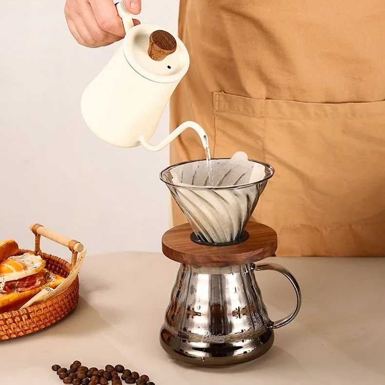

Dua Cangkir Ketel Tuang Leher Angsa 500ml Two Cups Gooseneck Pour Over Kettle 500ml Warna Putih