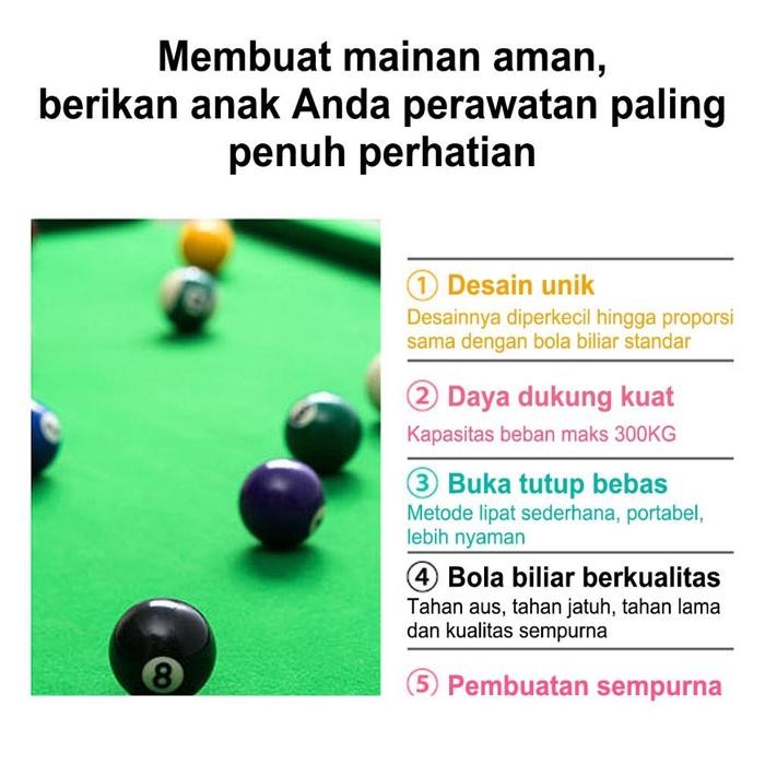 PREMIUM Lipat meja mainan biliar/Mini Pool Table / Meja Billiard Mini / Billiard Table Folded Legs