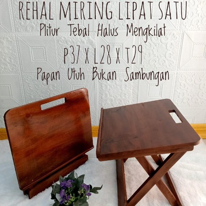 PREMIUM REHAL / MEJA KAYU MIRING LIPAT SATU