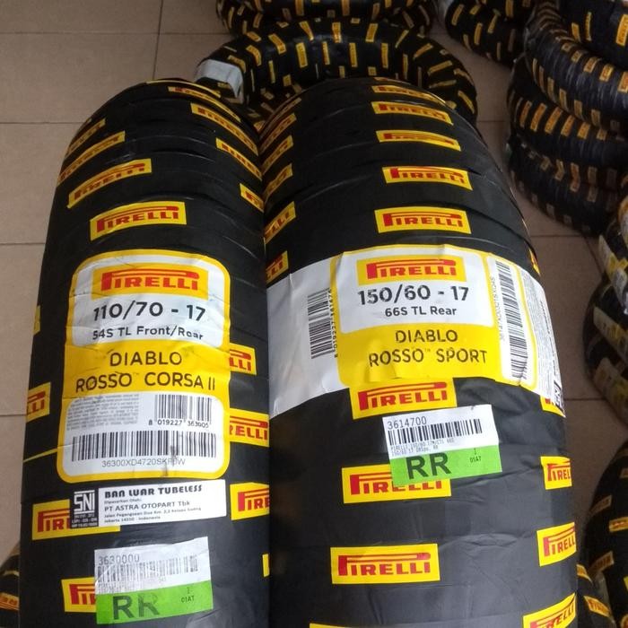 PREMIUM paket ban Pirelli 110/70 17 Corsa 2 & 150/60 17 Rosso sport