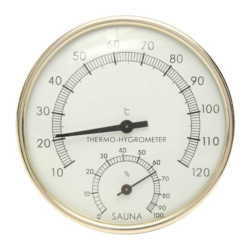 Termometer Sauna Dial Logam Termometer Dalam Ruangan Higrometer Higro-termometer Ruang Sauna Aksesor