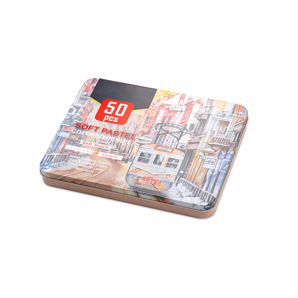 XYSOO Premium 50pcs Soft Pastel Colored Pencil Set Wood Skin Pastel Color Pencils Drawing Sketch Pen