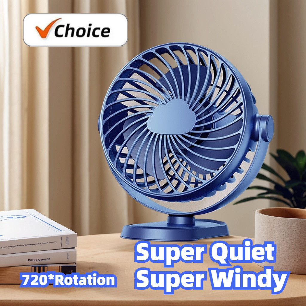 Usb-C Rechargeable Desk Fan 5000Mah Quiet Clip Fan 720 Adjustable Portable Mini Fan For