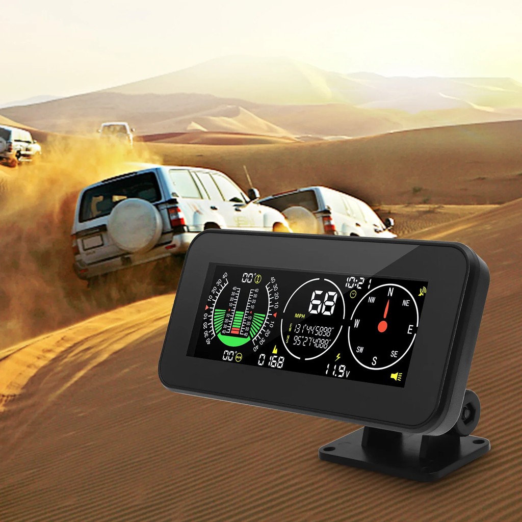HUD M60 Meteran Kemiringan Kecepatan Digital Inclinometer M50 dengan GPS Speedometer Kompas untuk Ak