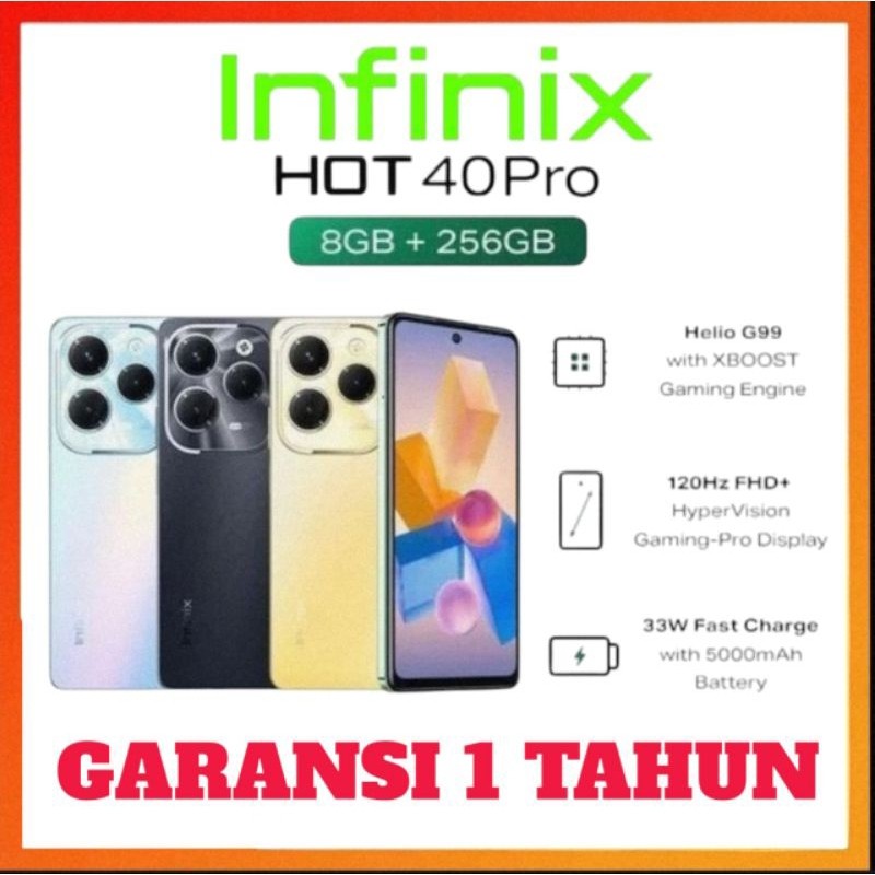 RB2233 [PROMO] HANDPHONE HP INFINIX HOT 40 PRO ORI RAM 8+128GB & 8+256GB ORIGINAL GARANSI 1 TAHUN {
