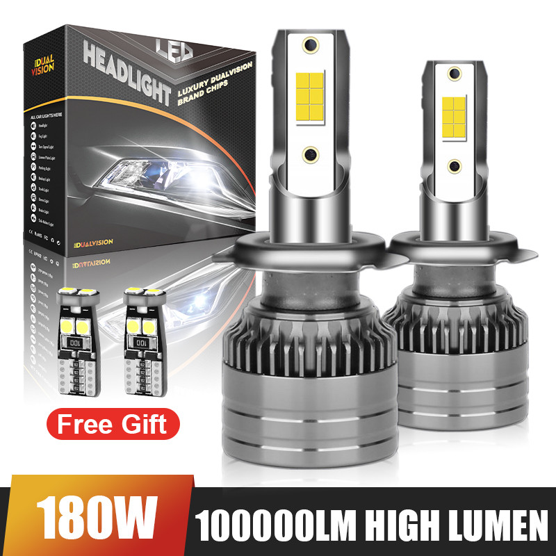 180W 100000LM H7 LED Canbus H11 H1 H4 HB3 9005 HB4 9006 H8 HIR2 LED Bohlam Lampu Depan Mobil Otomati