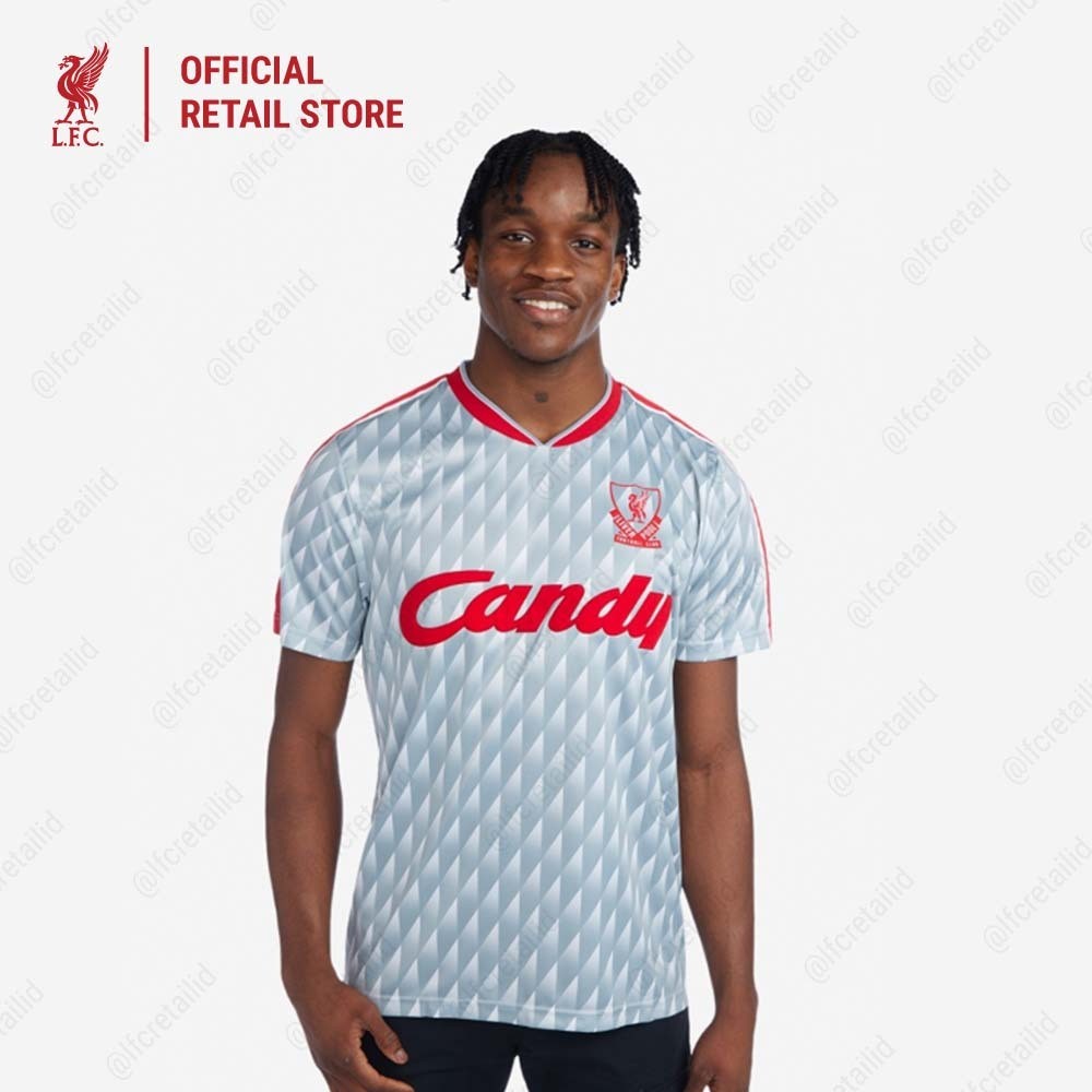 Liverpool FC Lfc Adult Retro 89-91 Candy Away Shirt Men - Official LFC Pria