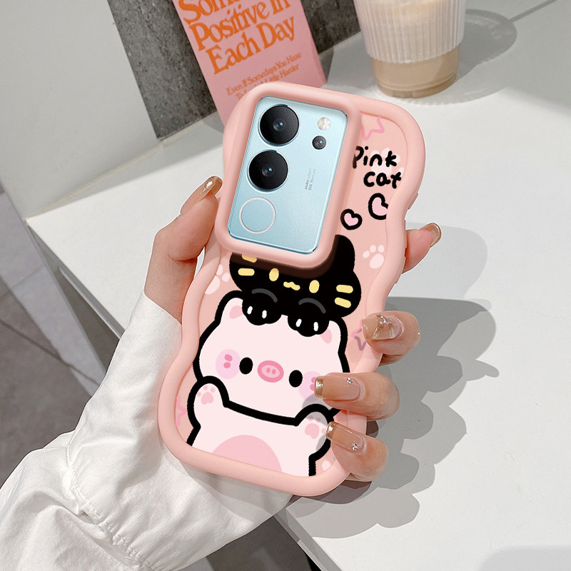 Casing Untuk VIVO V29 5G V29 Pro 5G Case Casing HP Kesing babi grafiti Softcase pelindung silikon ca