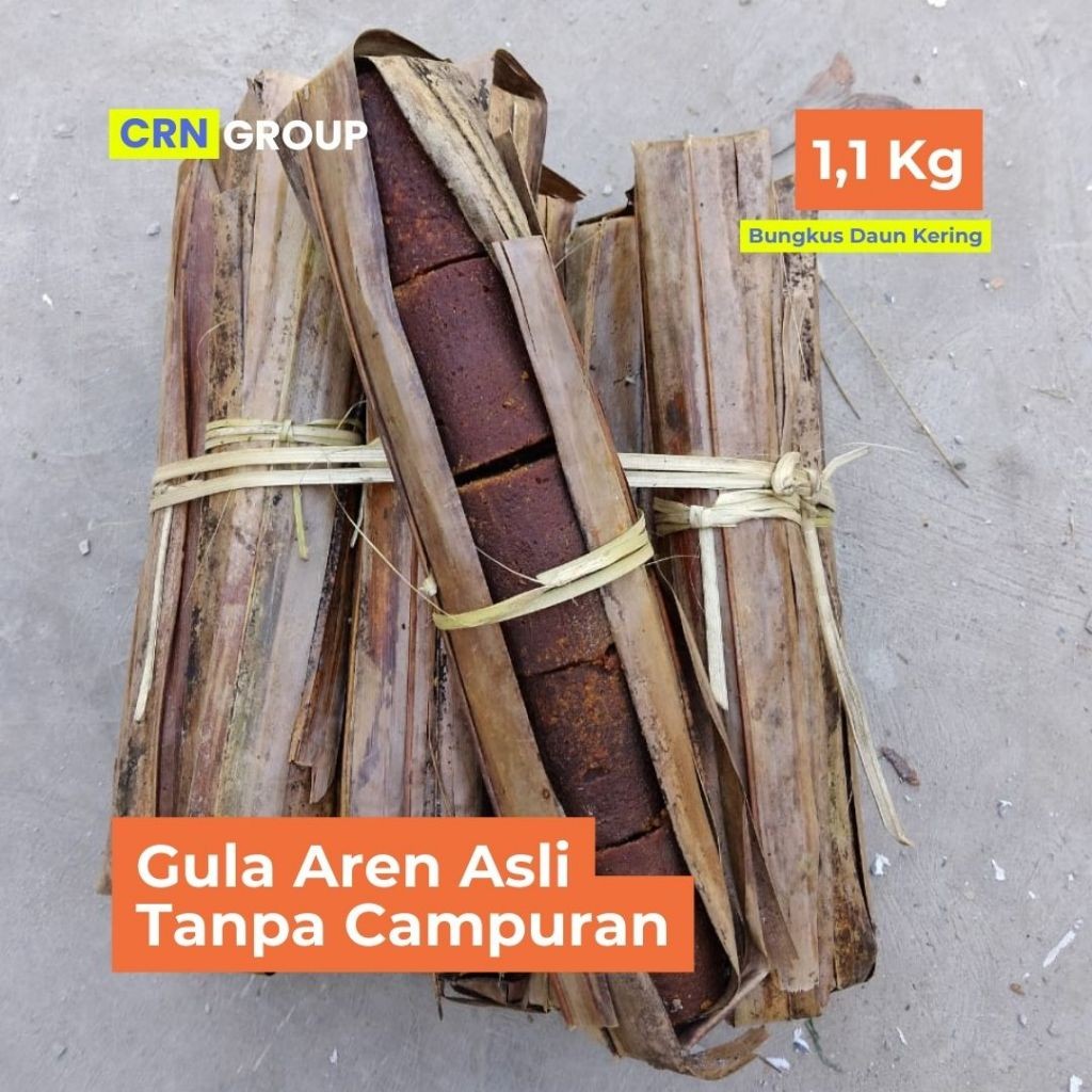 

SANS [1,1 Kg] Gula Aren Aren Asli / Murni Kemasan Daun Kering