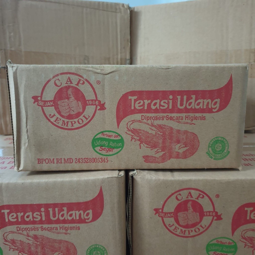 

SANS [Dus] Terasi Udang Merk Jempol Isi/Dus 16 Pak X 2 Renceng X 10 Pcs/360 Pcs