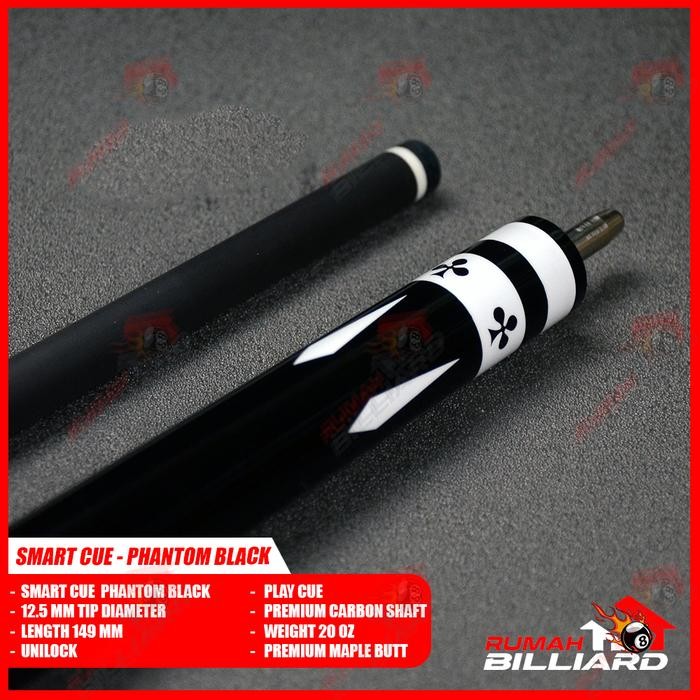 Stick Billiard - Billiard Cue - Smart Cue Black Phantom - Premium Pro Taper Carbon Shaft + Premium